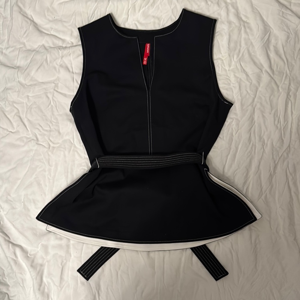 SPANX Chic Black Peplum Top